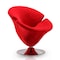 Manhattan Comfort Tulip Swivel Accent Chair in Red and Polished Chrome AC029-RD - alternate 1